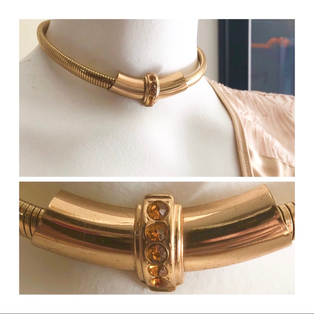 💫sold💫 CORO Vintage Gold Plated Choker Necklace - Picture 3 of 3